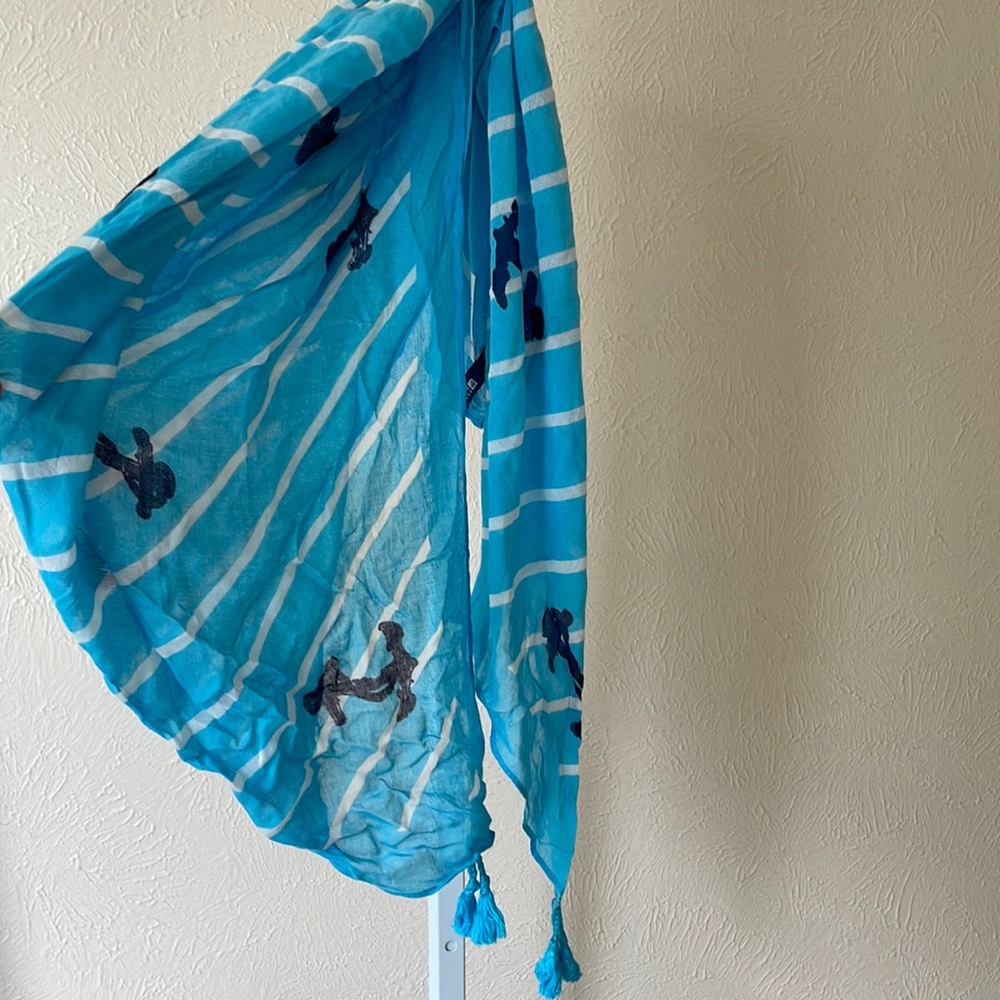 NWOT Sperry nautical stripe anchors soft square scarf